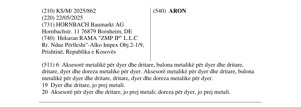 Zëri i markës ARON në buletin
