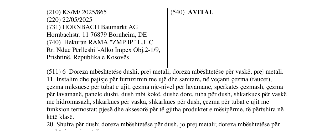 Zëri i markës AVITAL në buletin