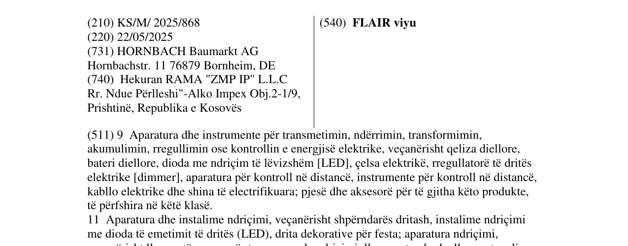 Zëri i markës FLAIR viyu në buletin