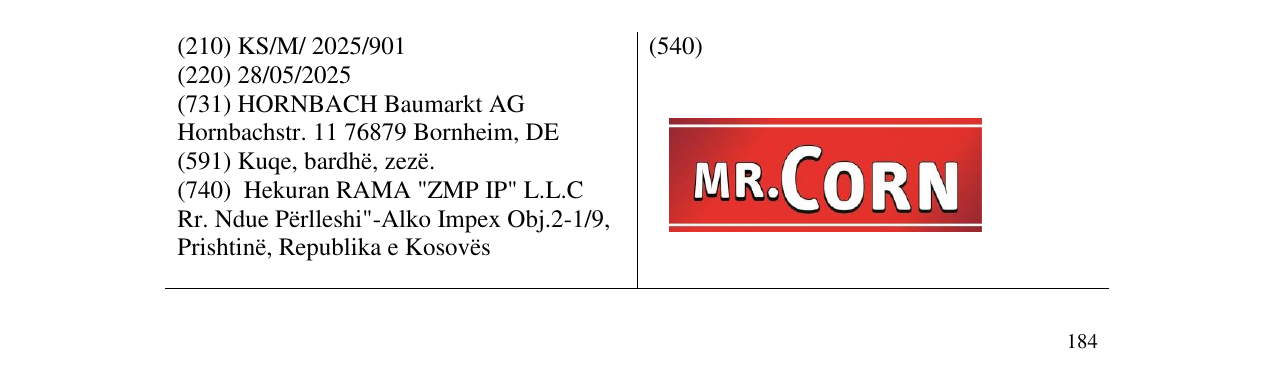 Zëri i markës MR.CORN në buletin