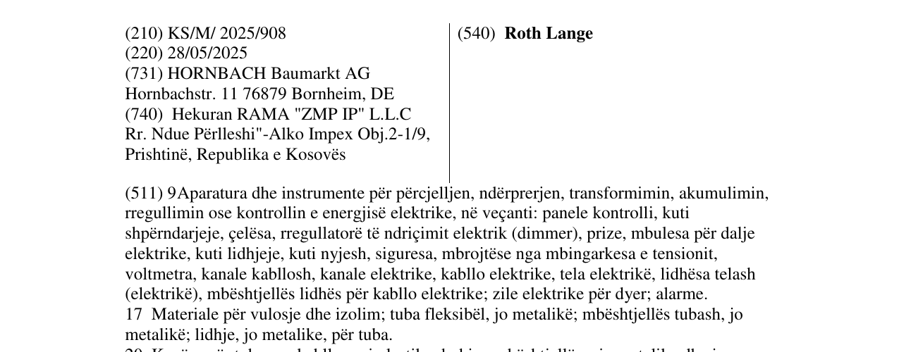 Zëri i markës Roth Lange në buletin