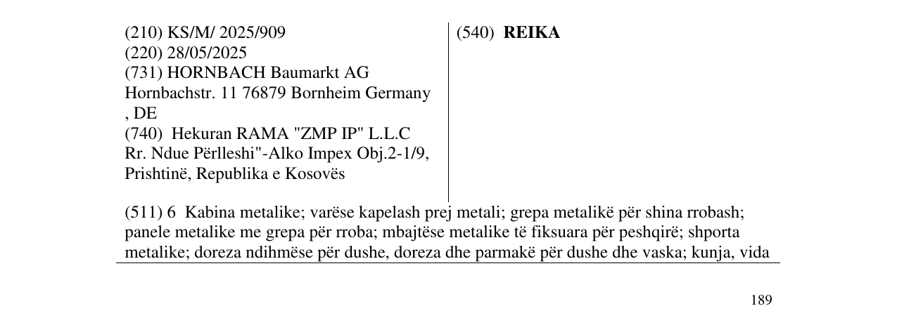 Zëri i markës REIKA në buletin
