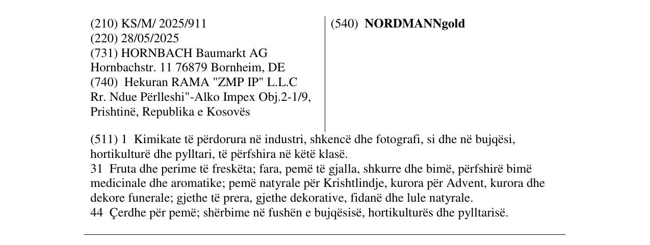 Zëri i markës NORDMANNgold në buletin