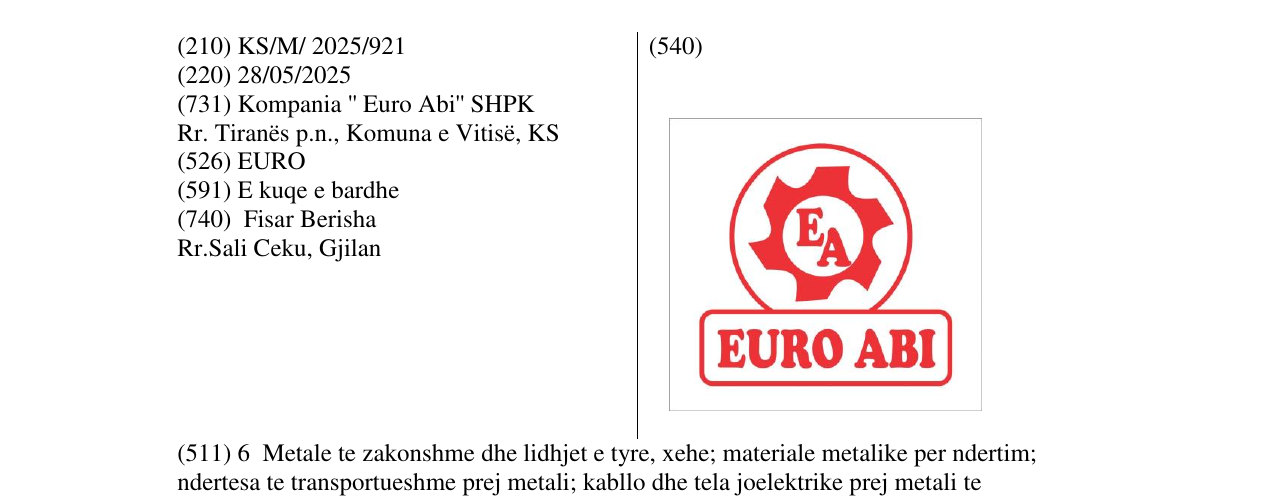 Zëri i markës EURO ABI në buletin