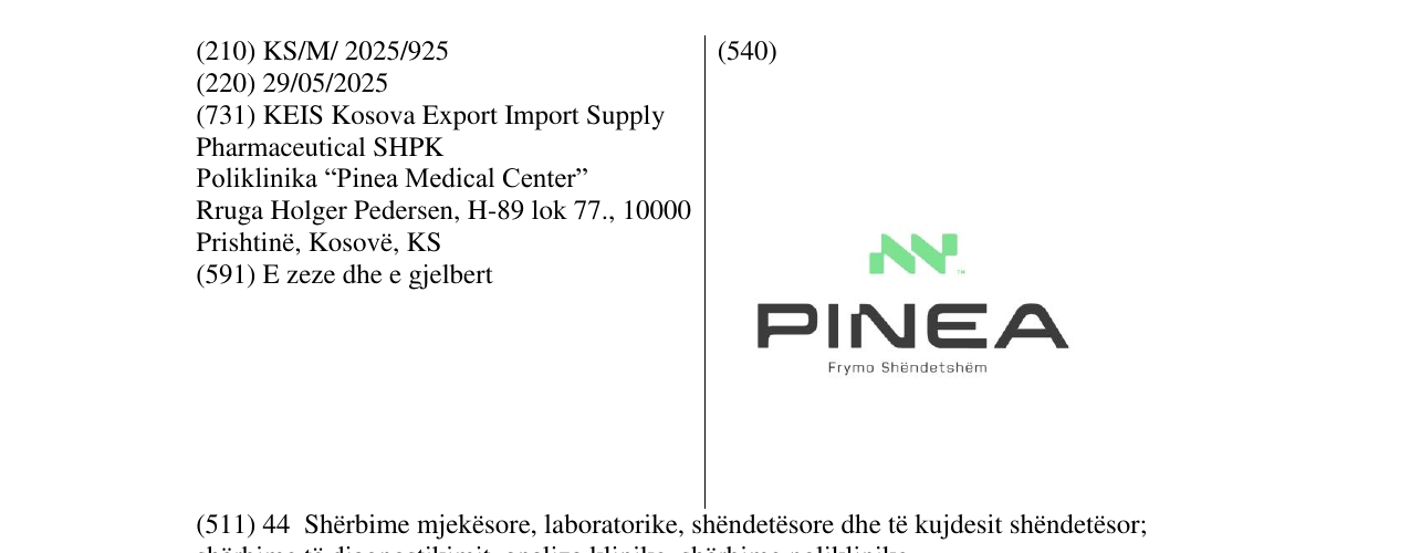 Zëri i markës PINEA në buletin