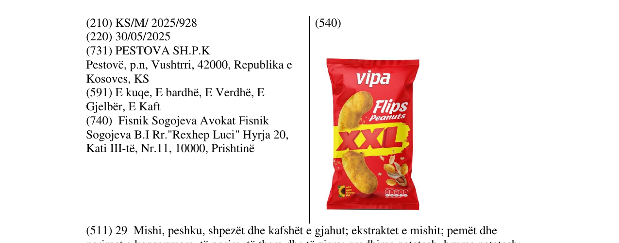 Zëri i markës vipa flips XXL në buletin