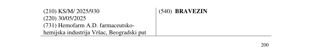 Zëri i markës BRAVEZIN në buletin