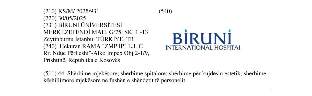 Zëri i markës BIRUNI në buletin