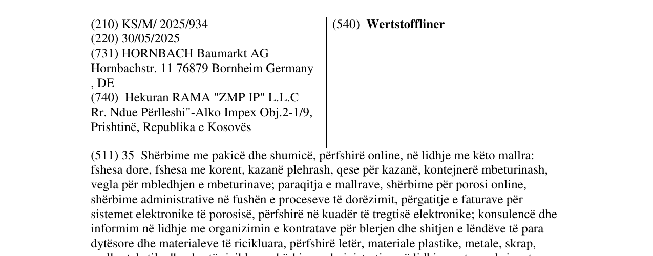Zëri i markës Wertstoffliner në buletin