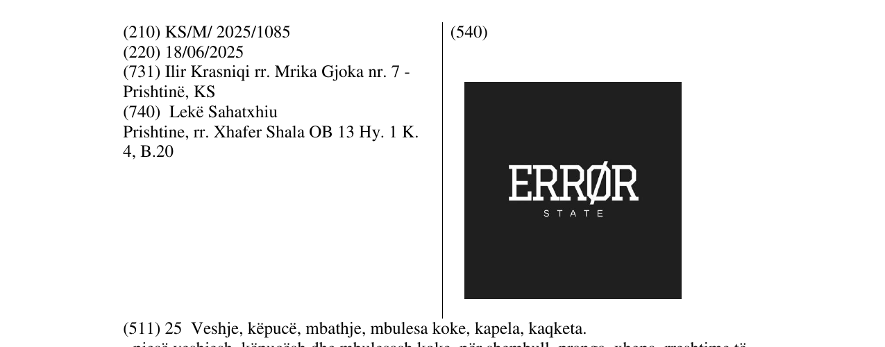 Zëri i markës ERROR në buletin