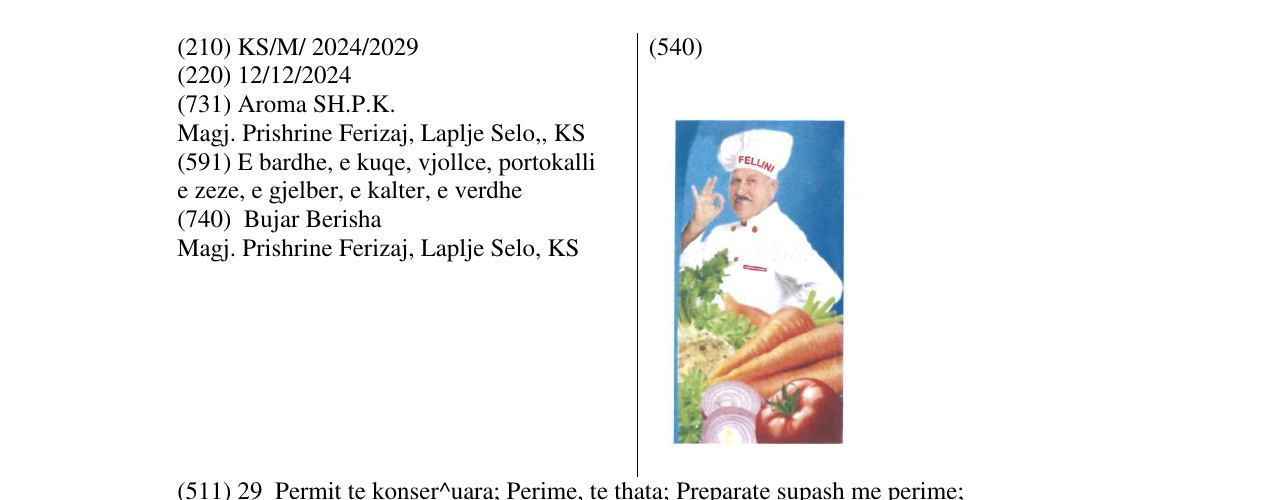 Zëri i markës FELLINI në buletin