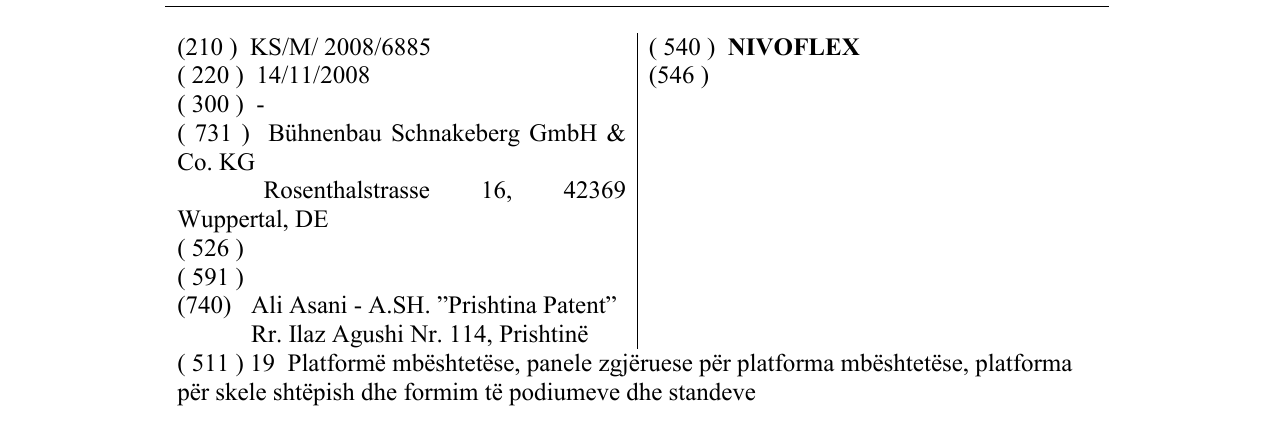 Zëri i markës NIVOFLEX në buletin