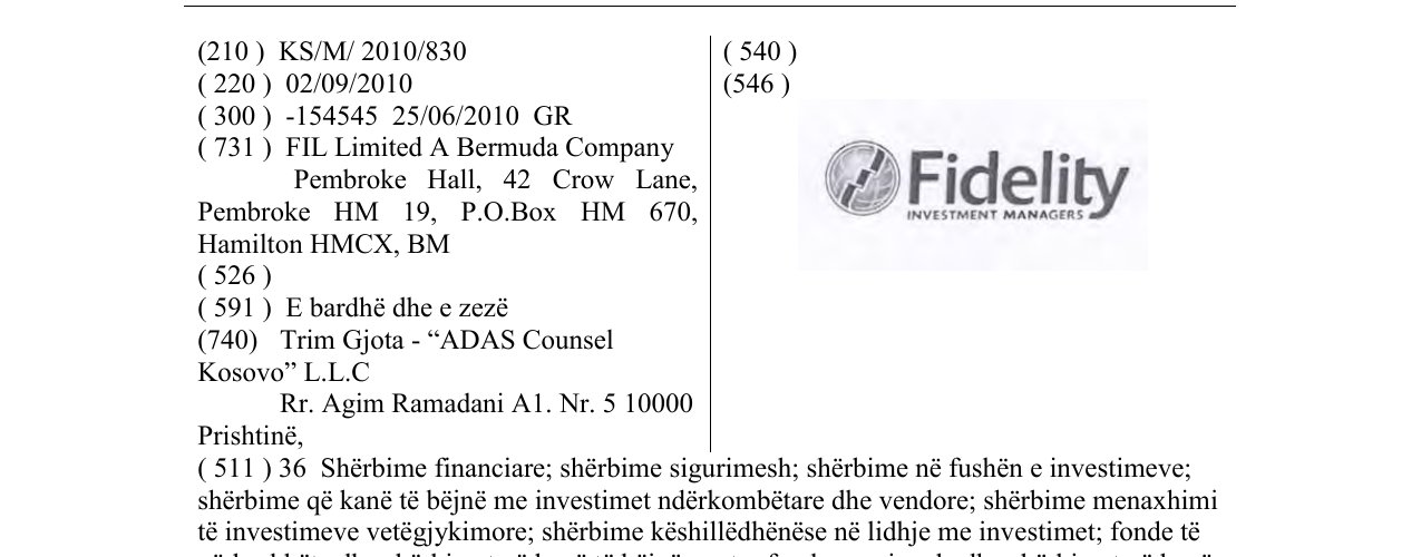 Zëri i markës Fidelity INVESTMENT MANAGERS në buletin