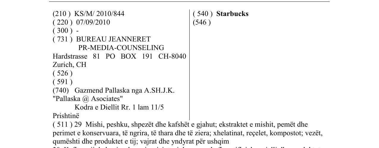 Zëri i markës Starbucks në buletin