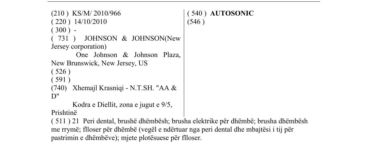 Zëri i markës AUTOSONIC në buletin