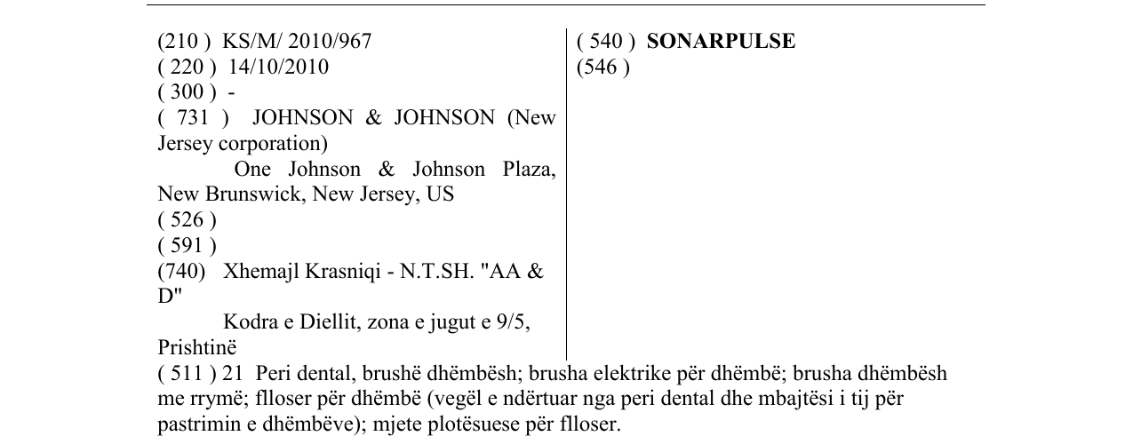 Zëri i markës SONARPULSE në buletin