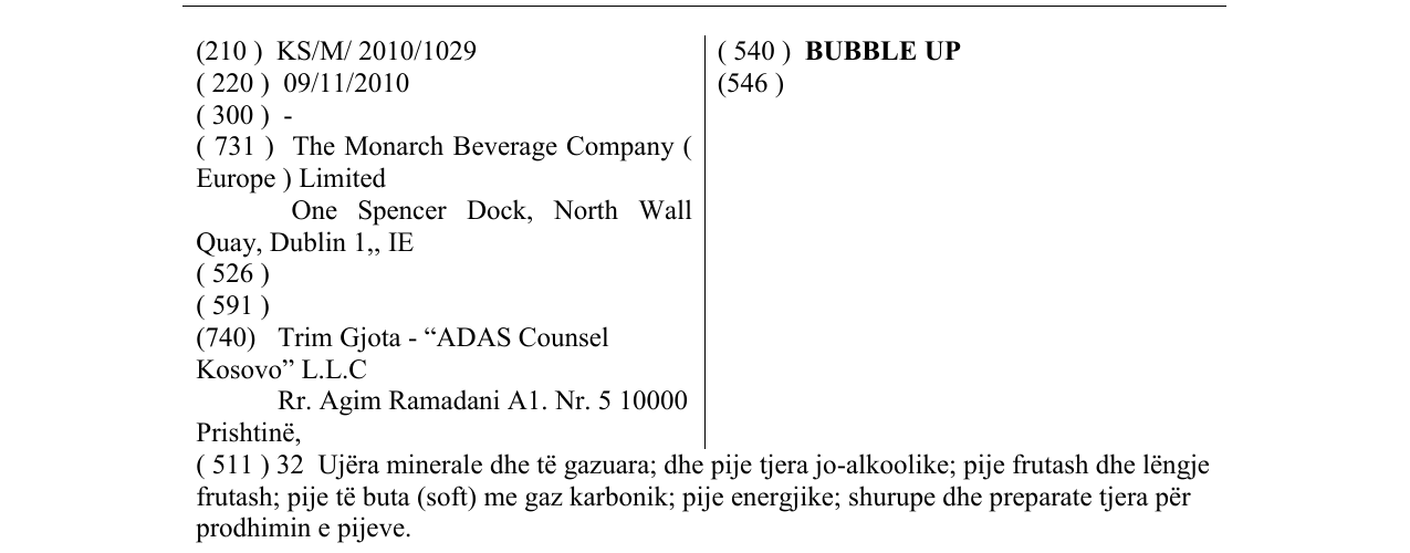 Zëri i markës BUBBLE UP në buletin