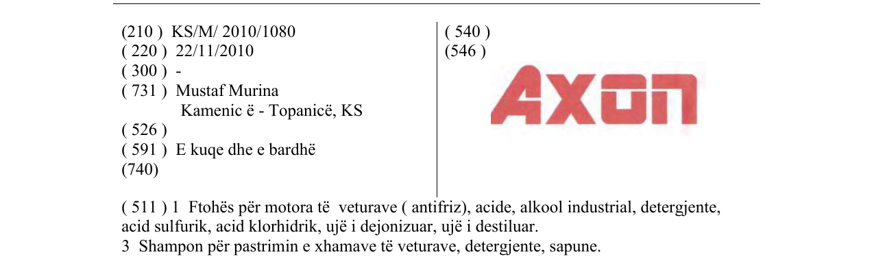 Zëri i markës Axon në buletin