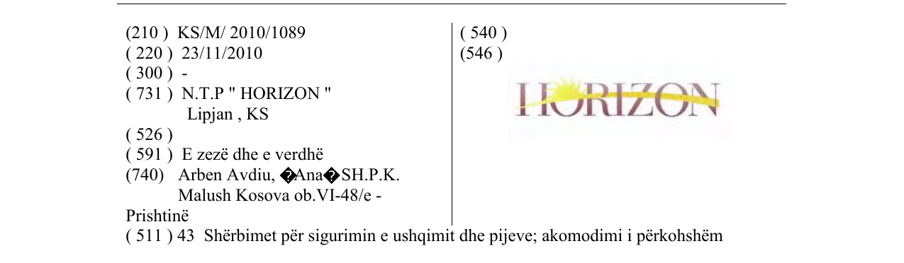 Zëri i markës HORIZON në buletin