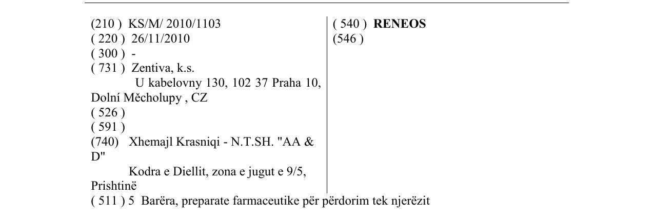 Zëri i markës RENEOS në buletin