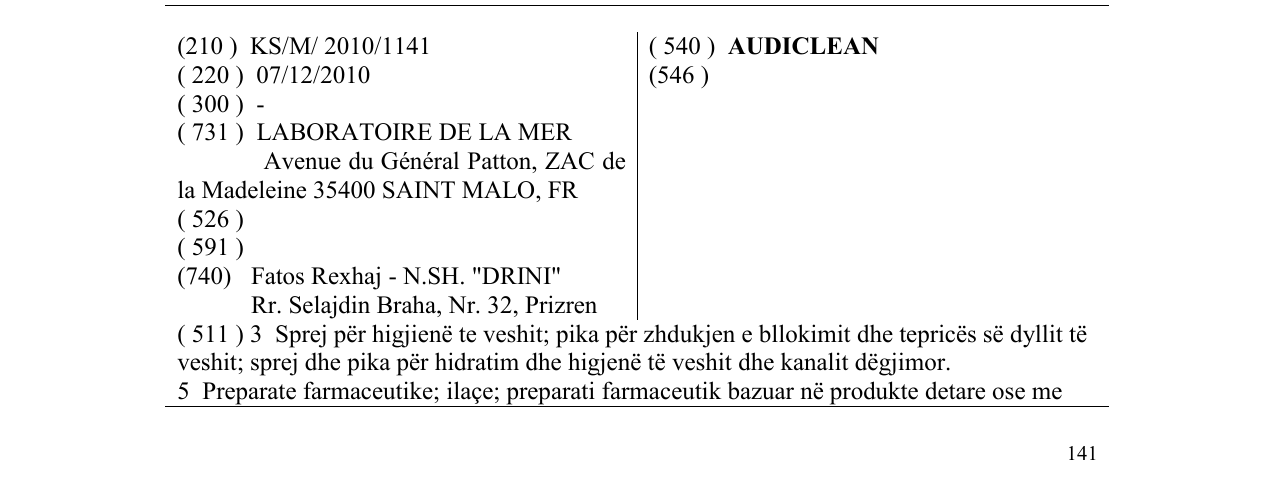 Zëri i markës AUDICLEAN në buletin