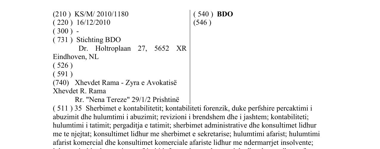 Zëri i markës BDO në buletin