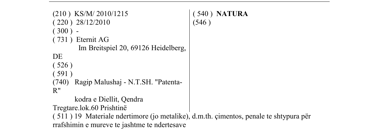 Zëri i markës NATURA në buletin