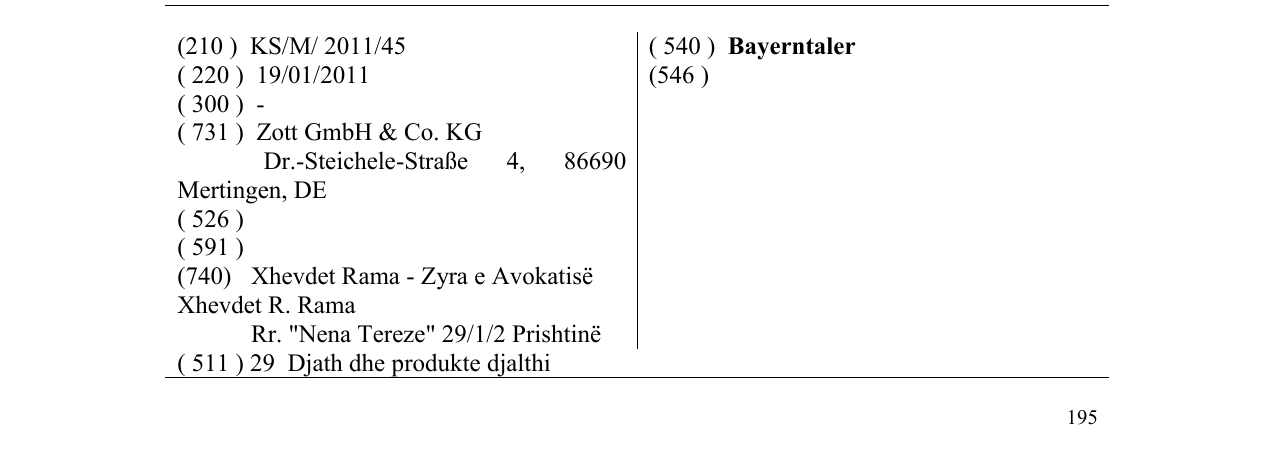 Zëri i markës Bayerntaler në buletin