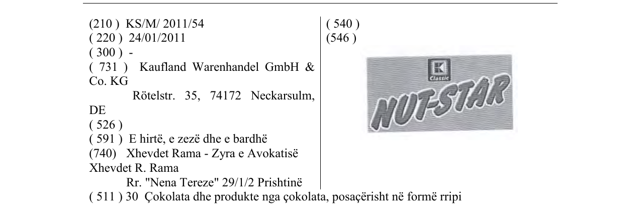 Zëri i markës NUT-STAR në buletin