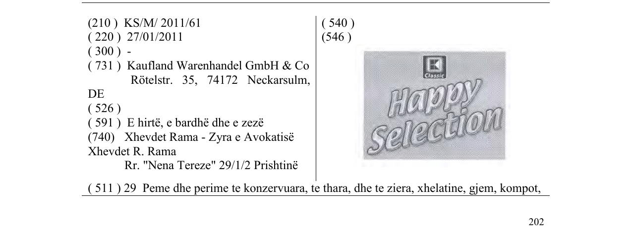 Zëri i markës Happy Selection në buletin