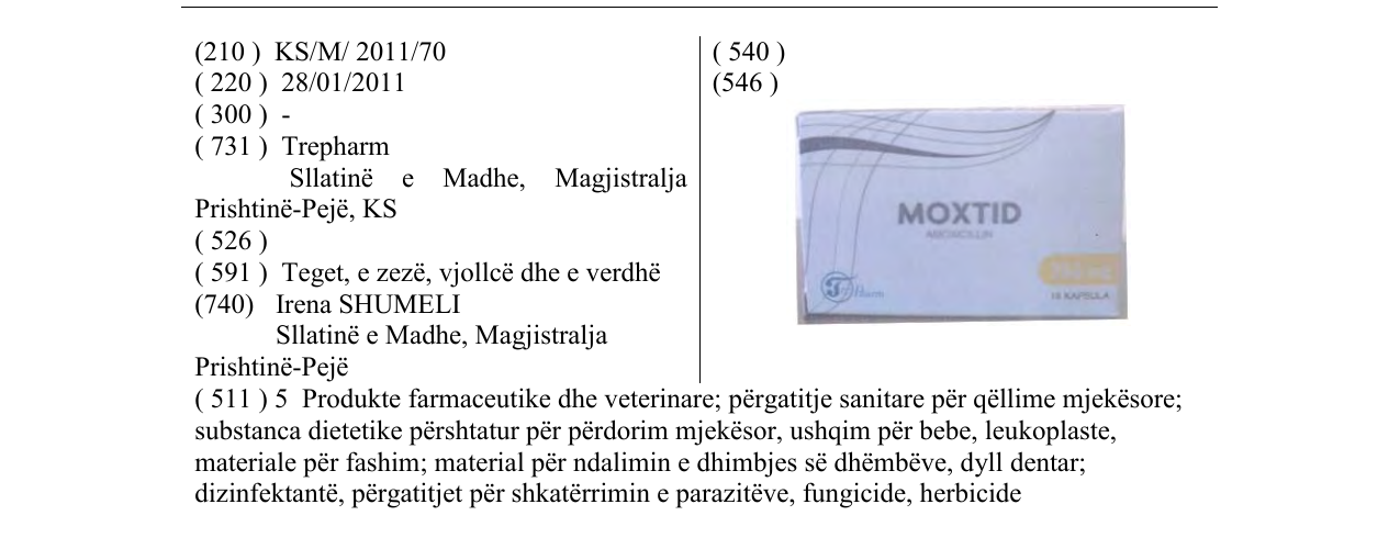 Zëri i markës MOXTID në buletin