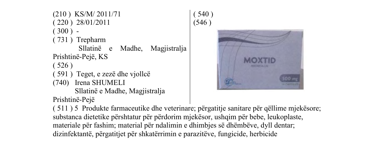 Zëri i markës MOXTID në buletin