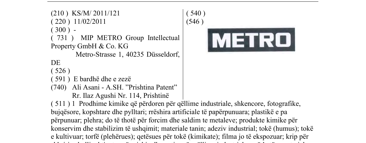 Zëri i markës METRO në buletin