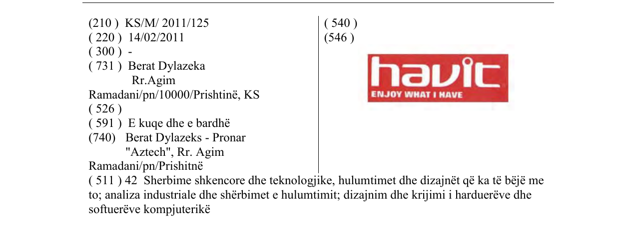 Zëri i markës Markë figurative në buletin