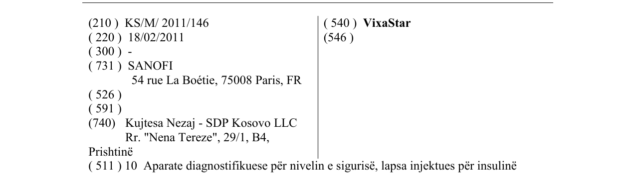 Zëri i markës VixaStar në buletin