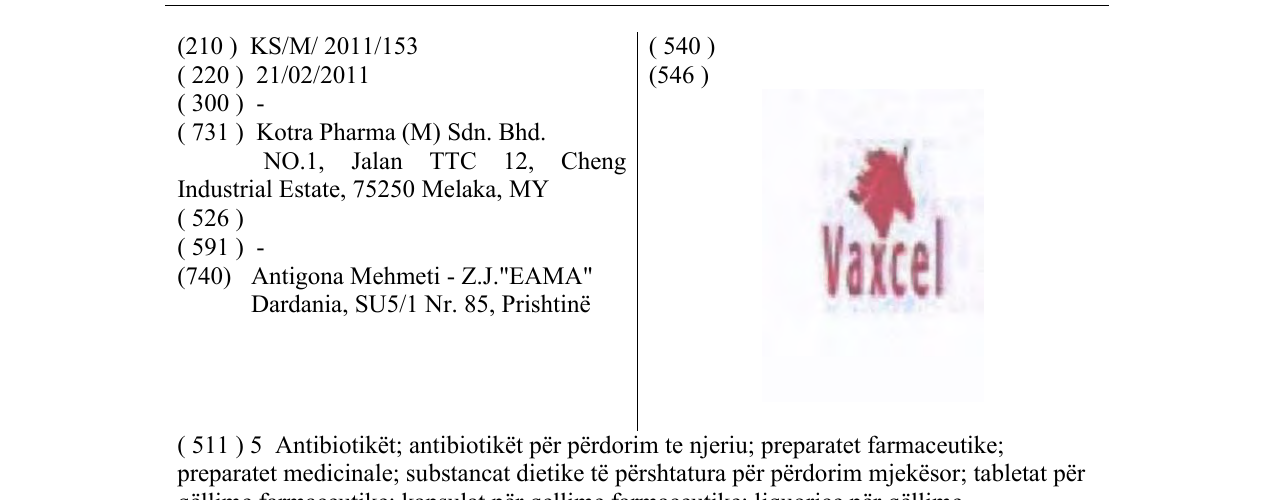 Zëri i markës Vaxcel në buletin