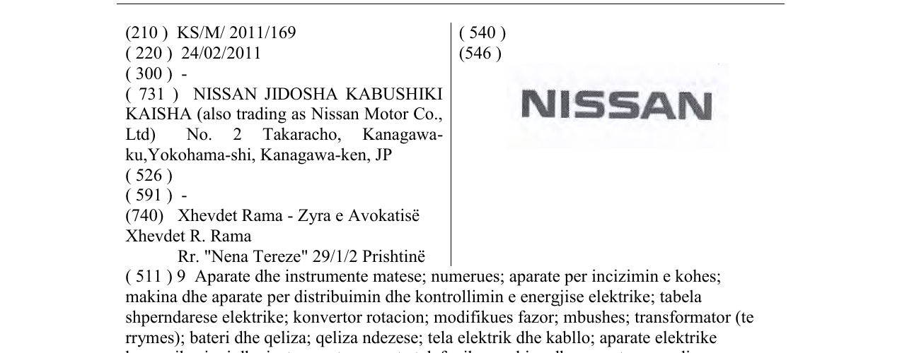 Zëri i markës NISSAN në buletin