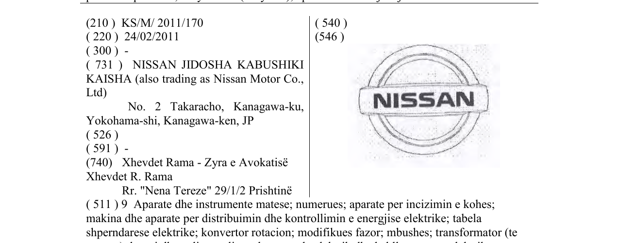 Zëri i markës NISSAN në buletin