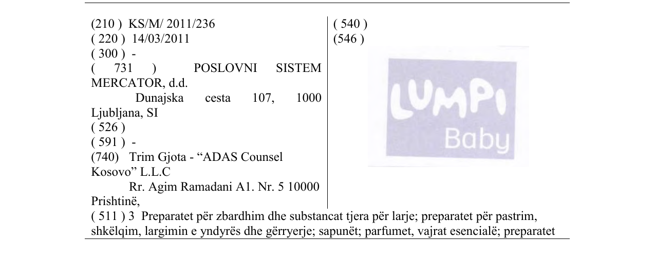 Zëri i markës LUMPI BABY në buletin