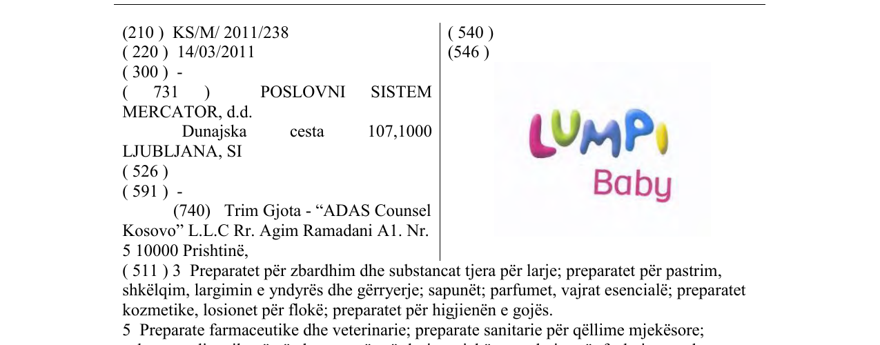 Zëri i markës LUMPI Baby në buletin