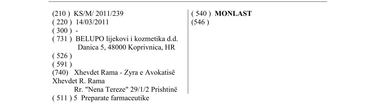 Zëri i markës MONLAST në buletin