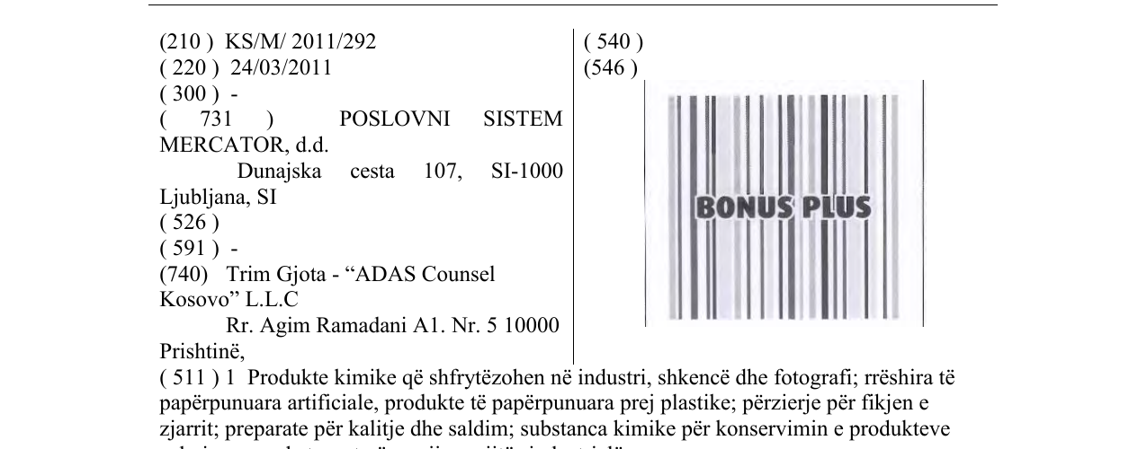 Zëri i markës BONUS PLUS në buletin