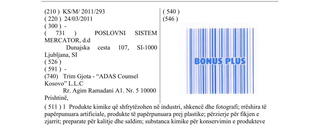Zëri i markës BONUS PLUS në buletin