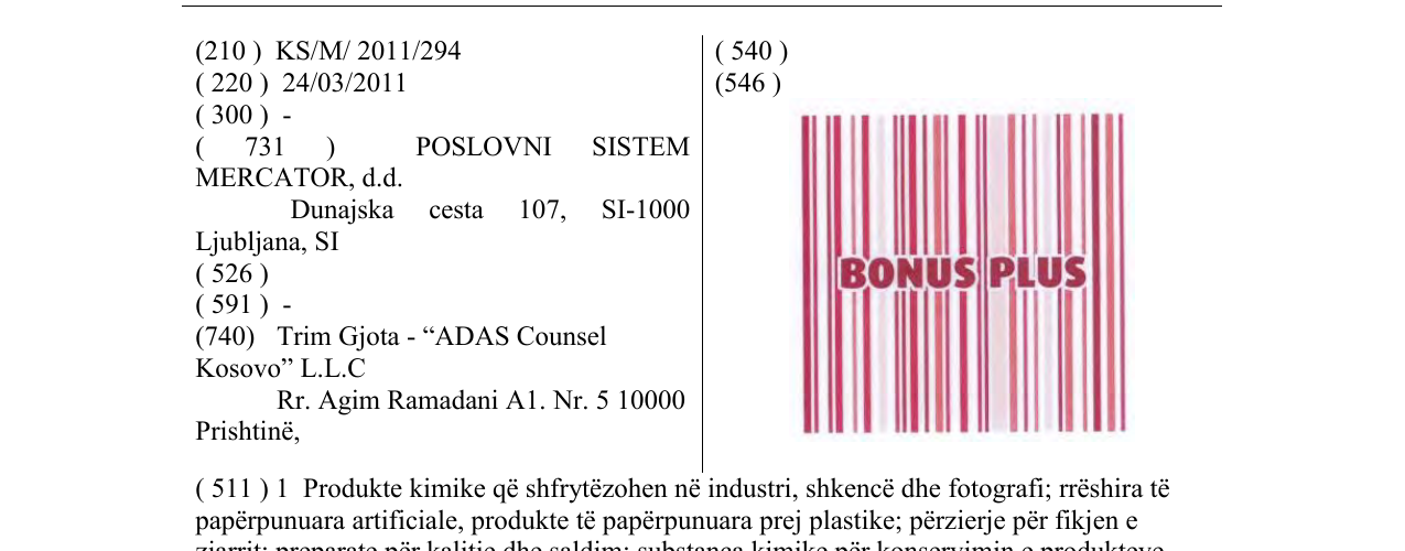 Zëri i markës BONUS PLUS në buletin