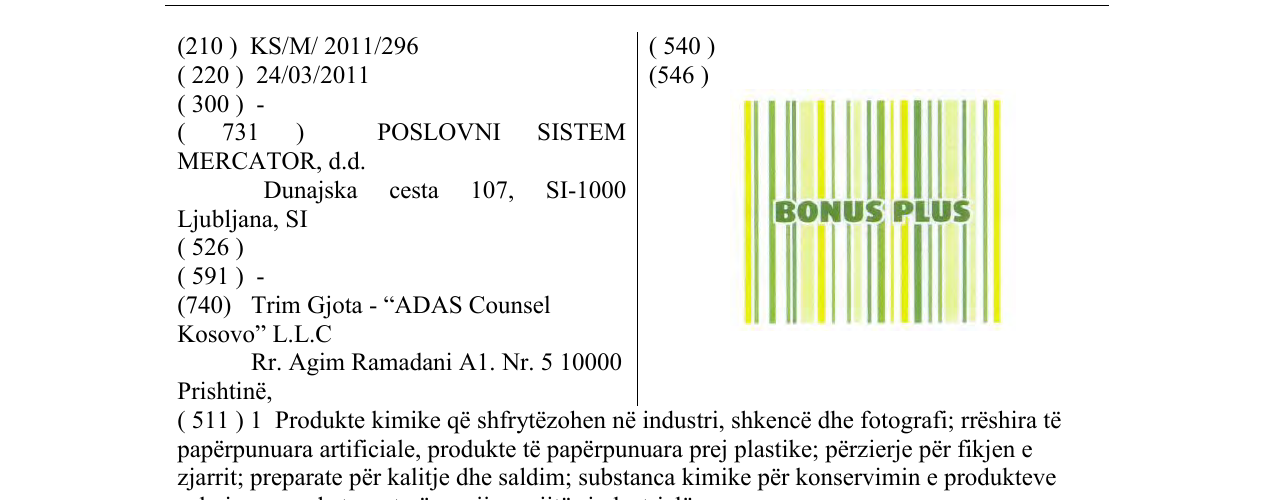 Zëri i markës BONUS PLUS në buletin