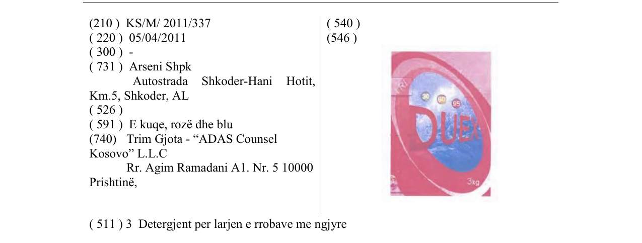 Zëri i markës DUEX në buletin