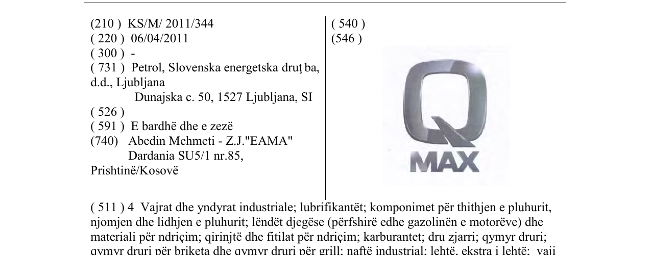 Zëri i markës Q MAX në buletin