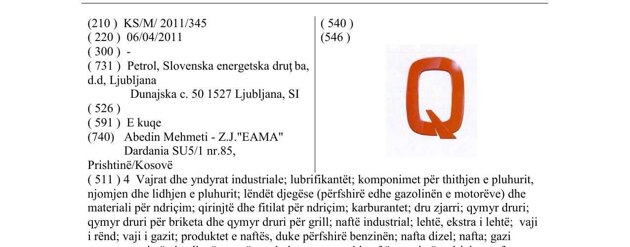 Zëri i markës Q në buletin
