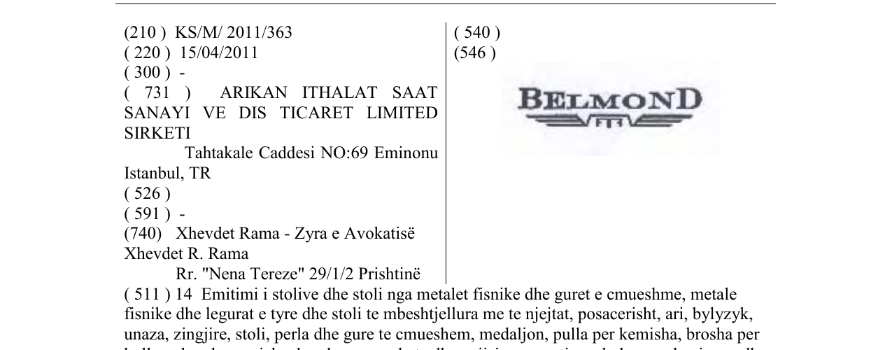 Zëri i markës BELMOND në buletin