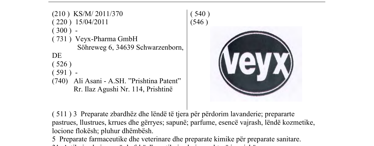 Zëri i markës veyx në buletin